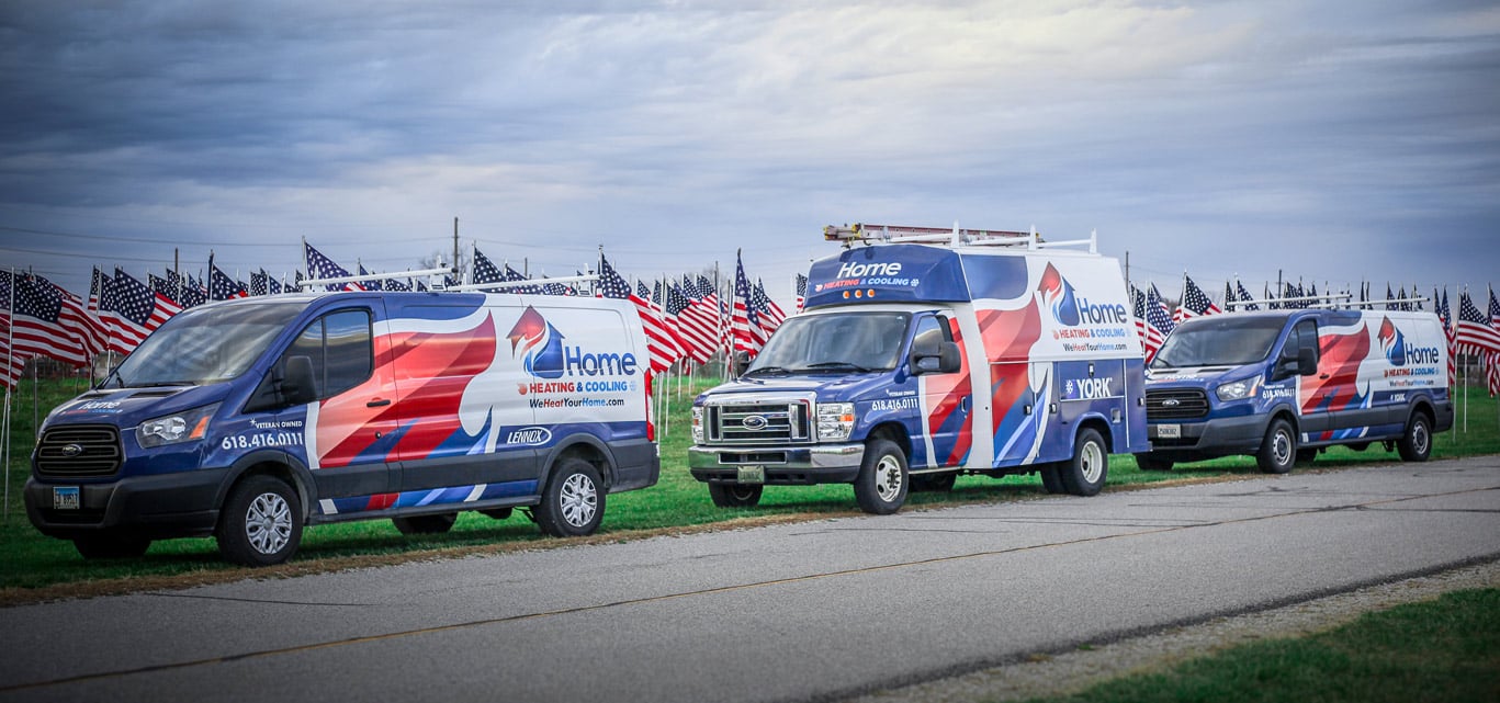 Home Heating & Cooling service vehicles